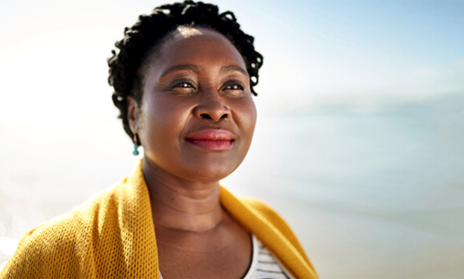 a woman looking up